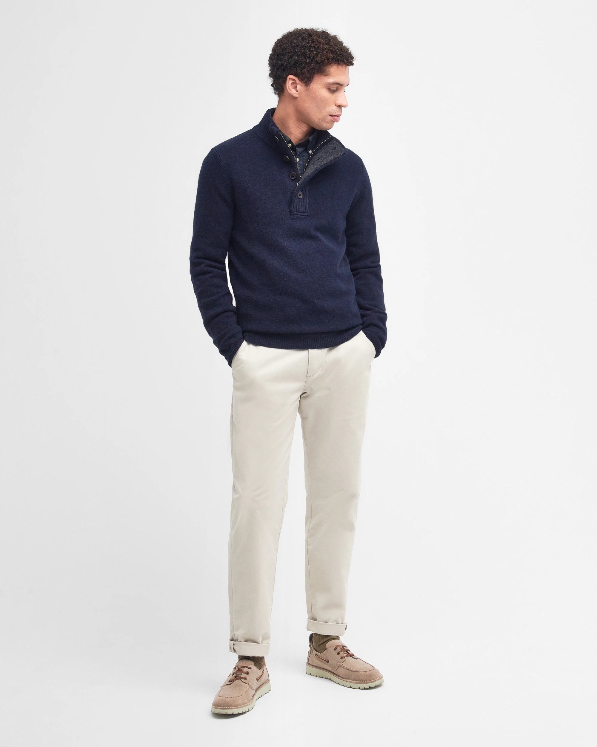 Barbour Essential Patch Half Zip Jumper - Navy