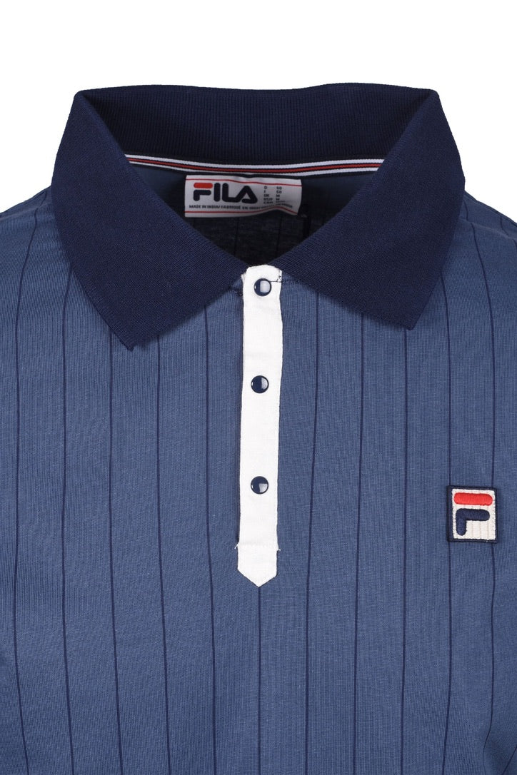 FILA Classic Vintage Striped Polo - Vintage Indigo