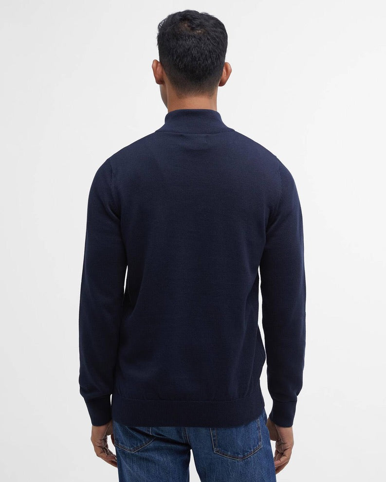 Barbour Cotton Half Zip Knitted Jumper - Navy