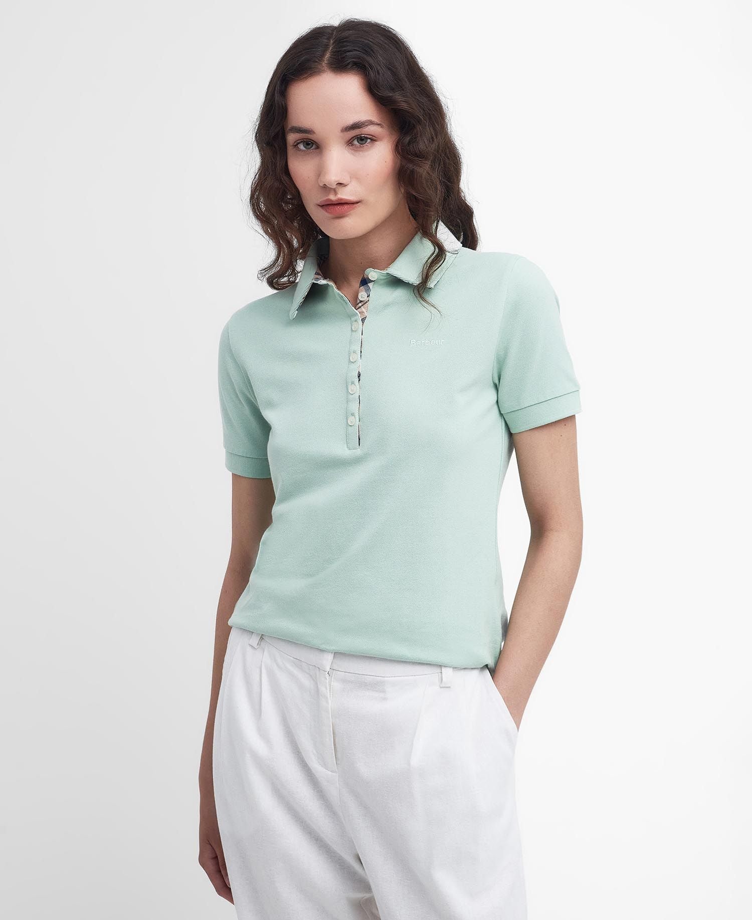 Barbour Portsdown Polo Top - Bayleaf/Primrose Tartan