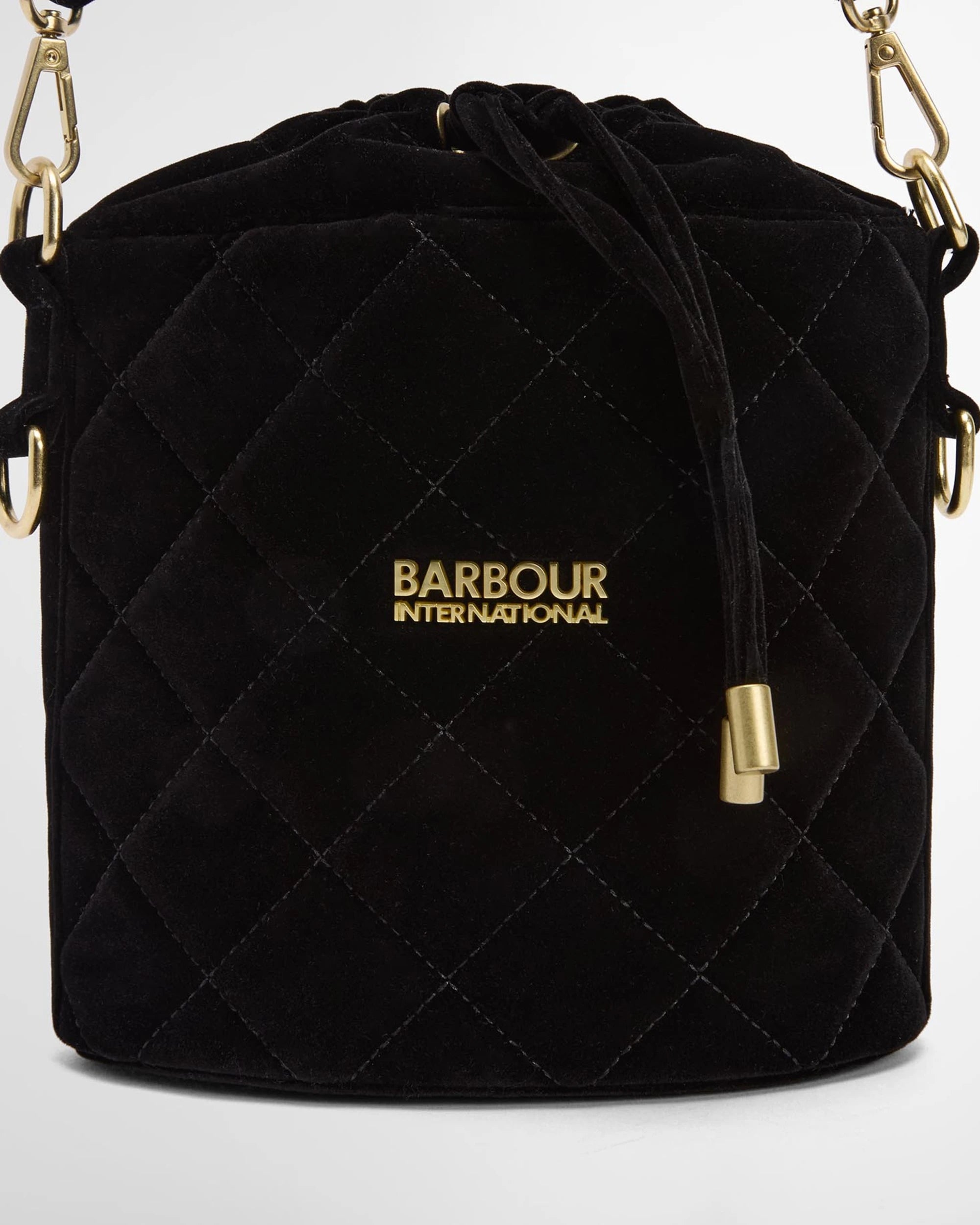 Barbour International Quilted Balham Mini Bucket Bag - Velvet Black