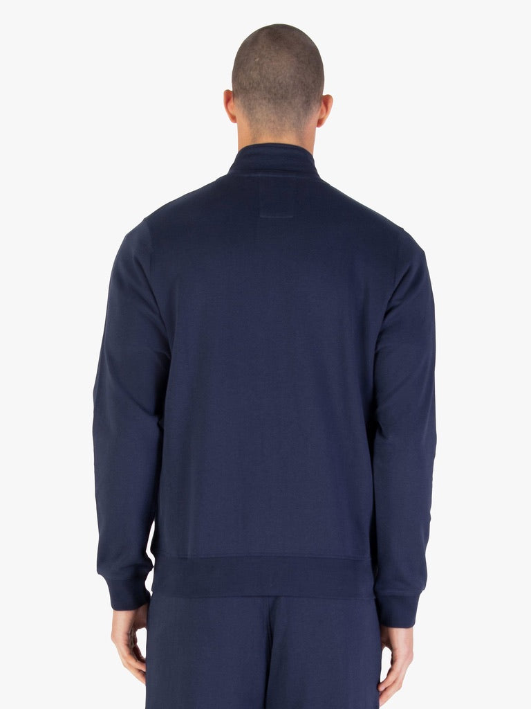 LUKE 1977 Sutton Zip Through Sweater - Dark Navy