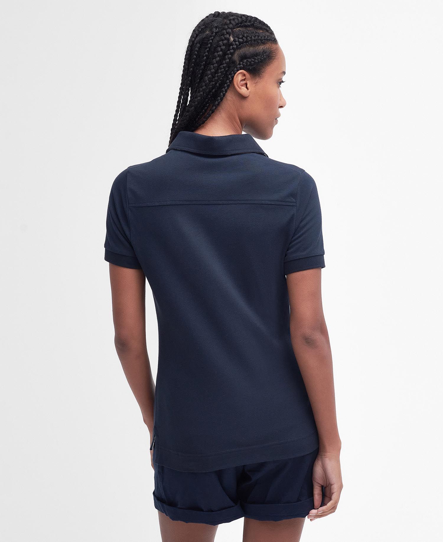 Barbour Portsdown Polo Top - Navy/Primrose Tartan