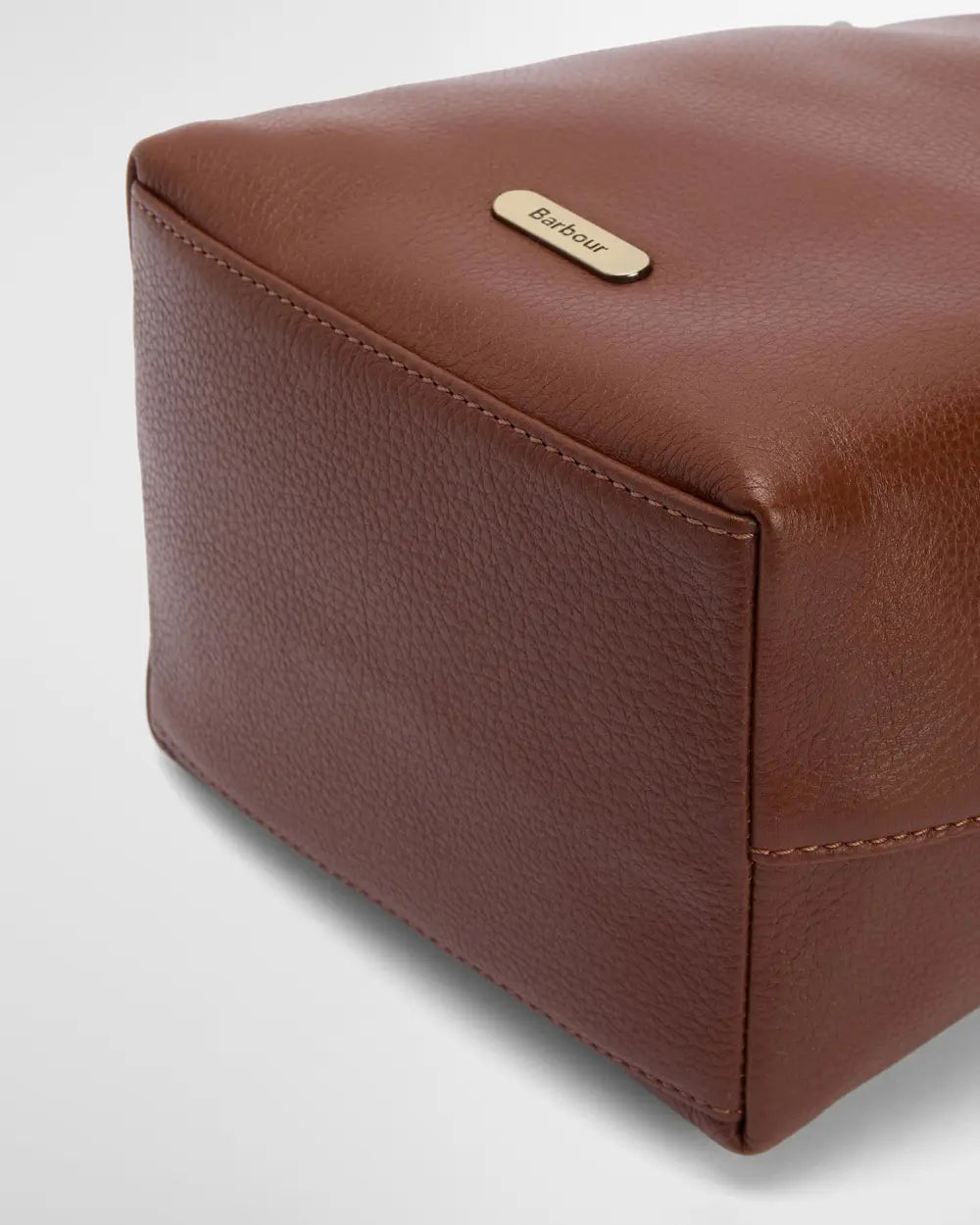 Barbour Cedar Leather Bucket Bag - Brown