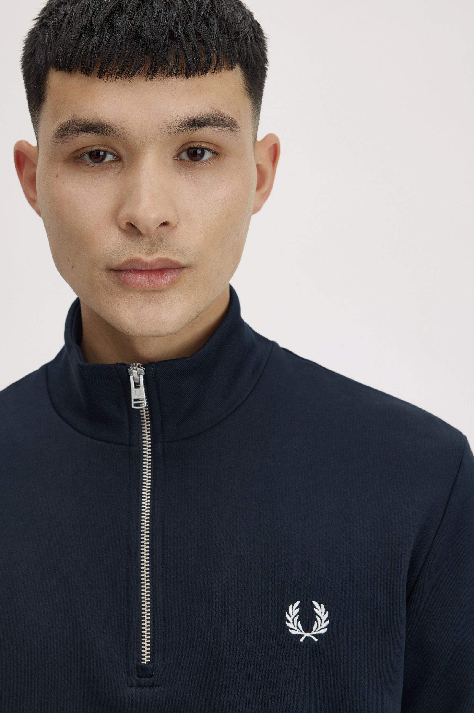 Fred Perry Half Zip Sweatshirt - Navy