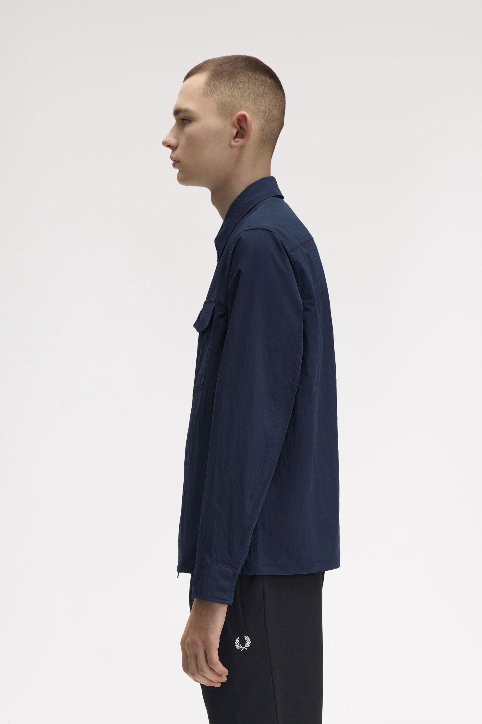 Fred Perry Zip Through Overshirt - Dark Airforce
