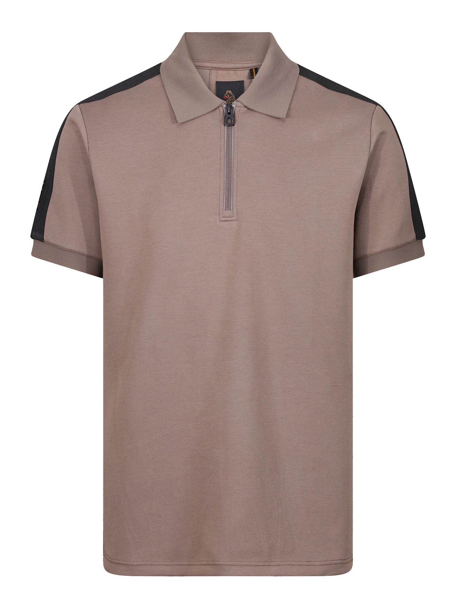 Luke Caltech Tape Detail Polo Shirt - Mushroom