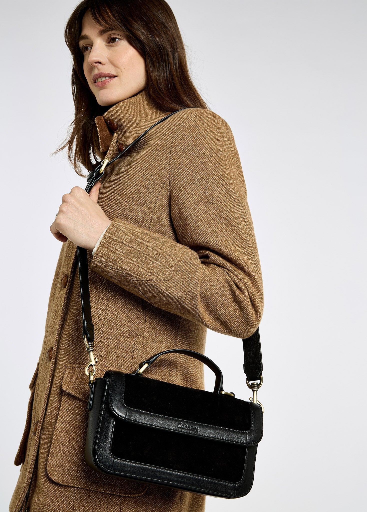 Dubarry Eadestown Structured handbag in suede and leather - Black