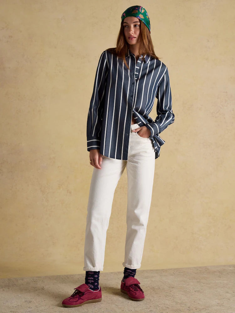 Joules Claudia Navy Stripe Shirt