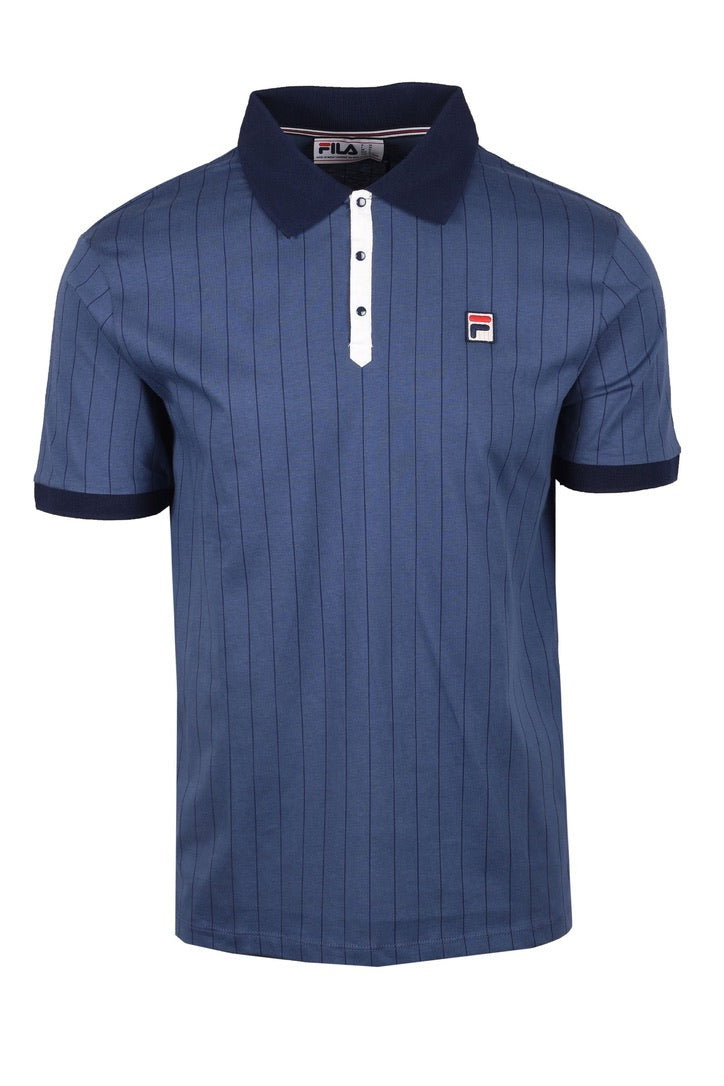 FILA Classic Vintage Striped Polo - Vintage Indigo