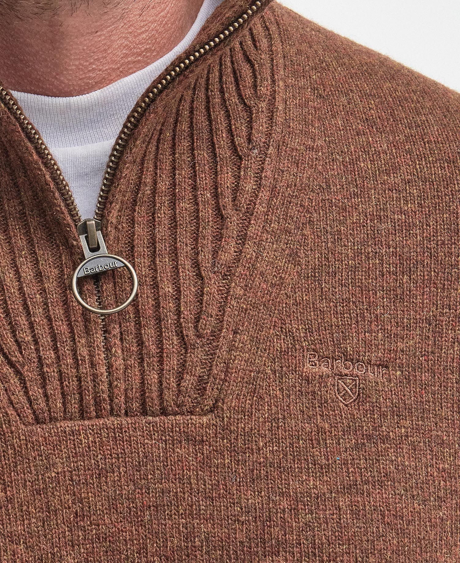 Barbour Essential Lambswool Half Zip - Sandstone