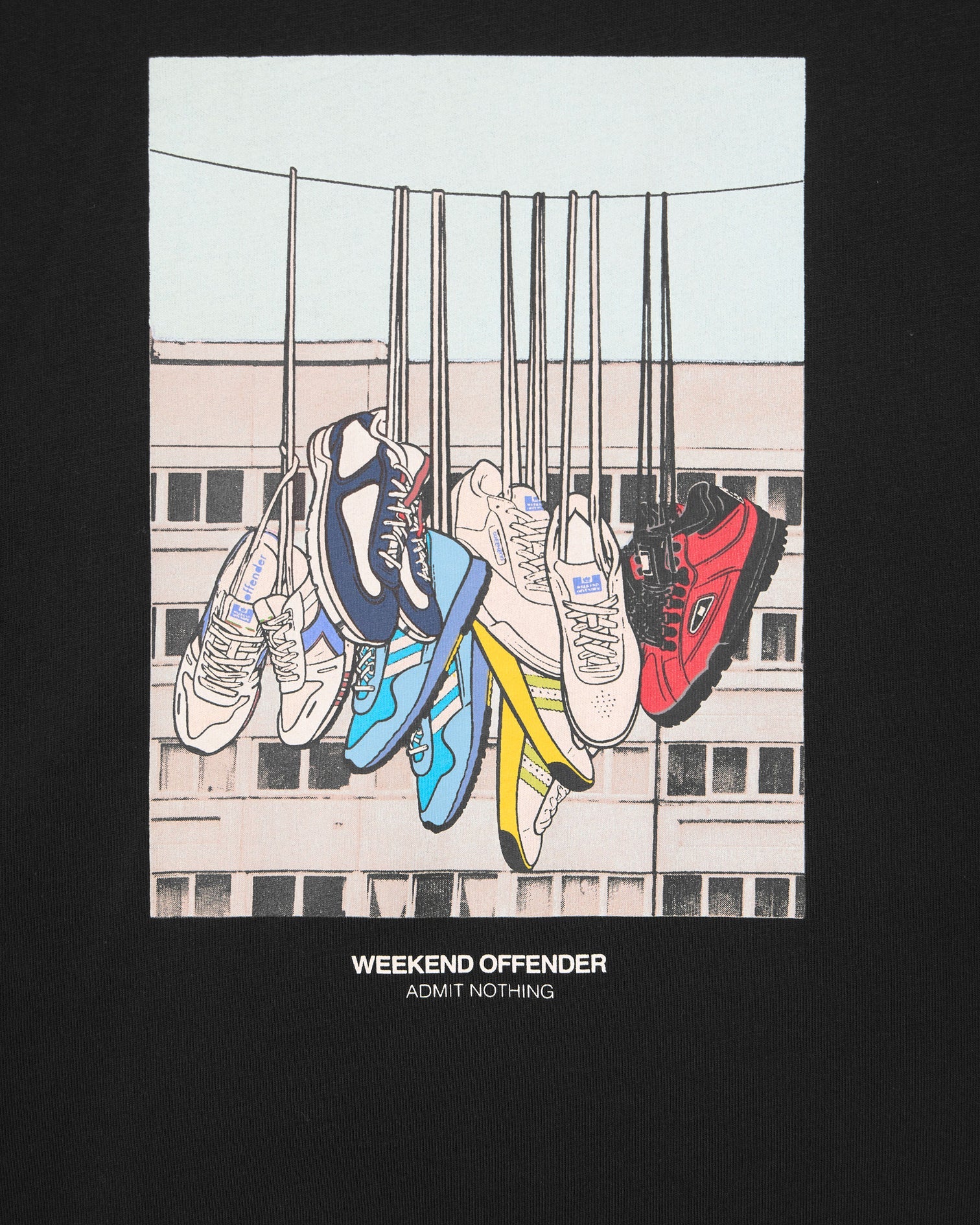 Weekend Offender Battle Lines Graphic T-Shirt - Black