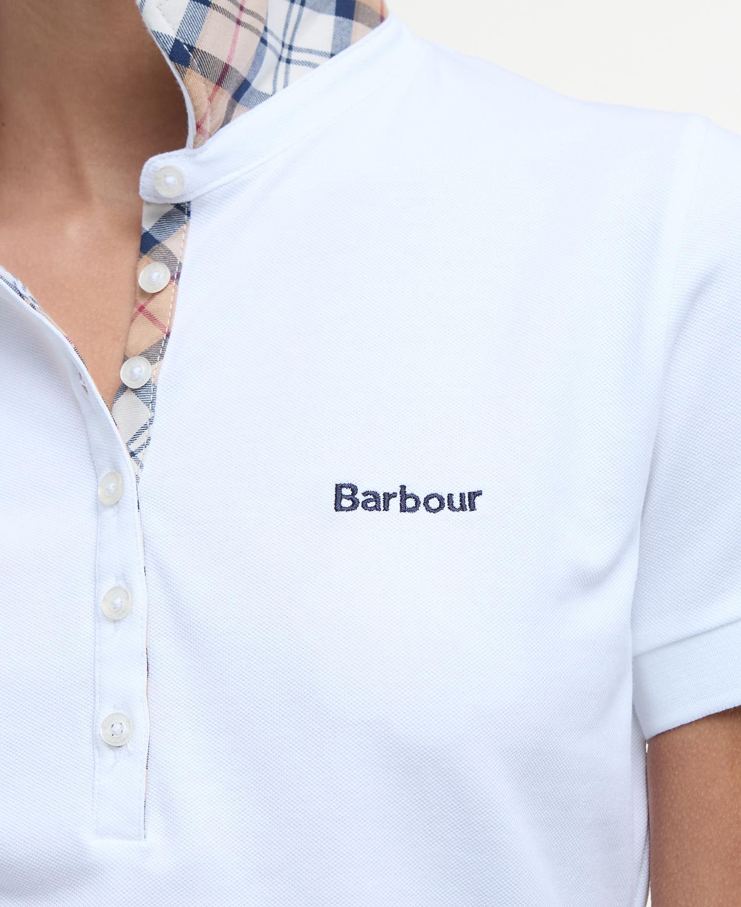 Barbour Portsdown Polo Shirt - White/Hessian