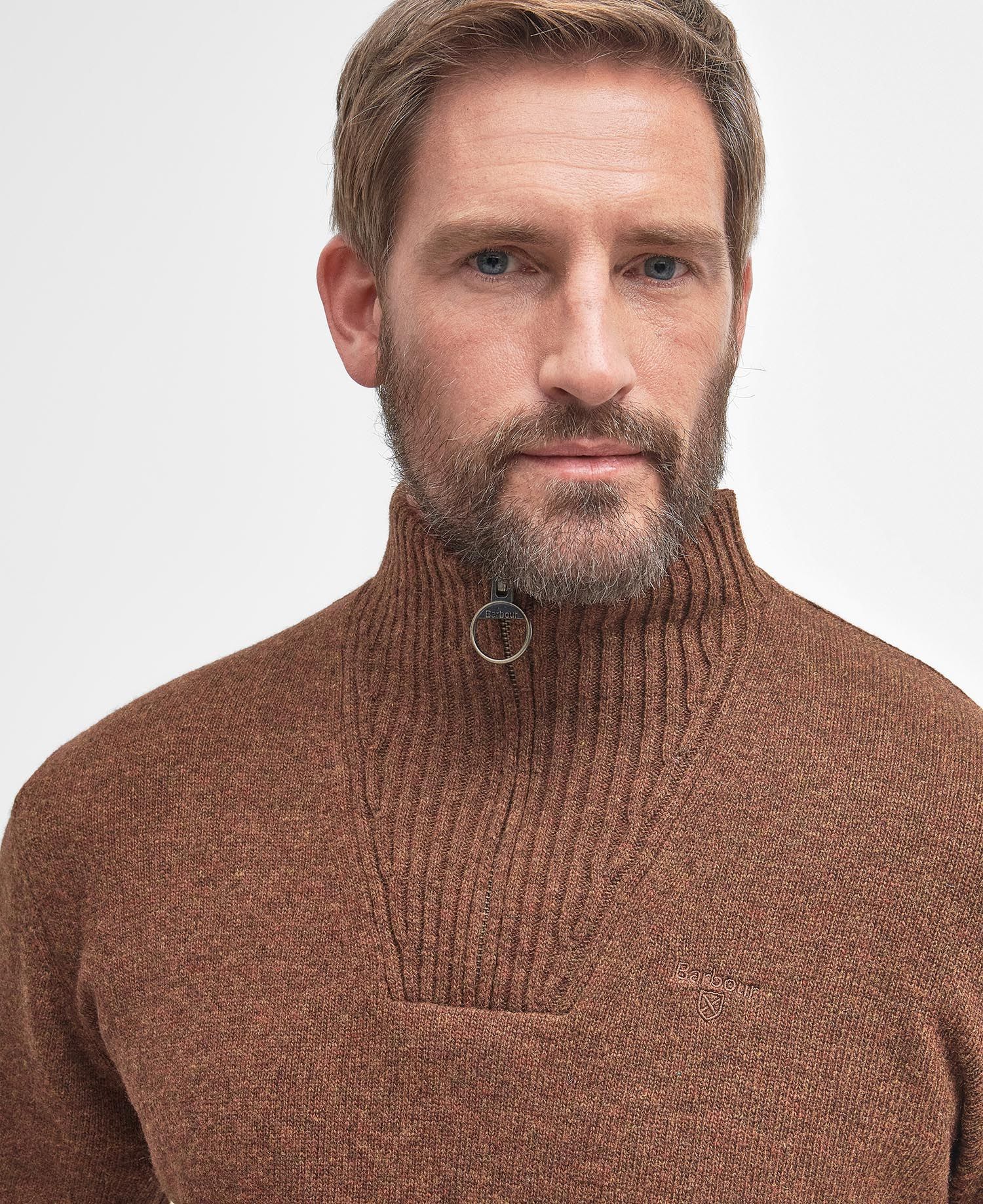 Barbour Essential Lambswool Half Zip - Sandstone