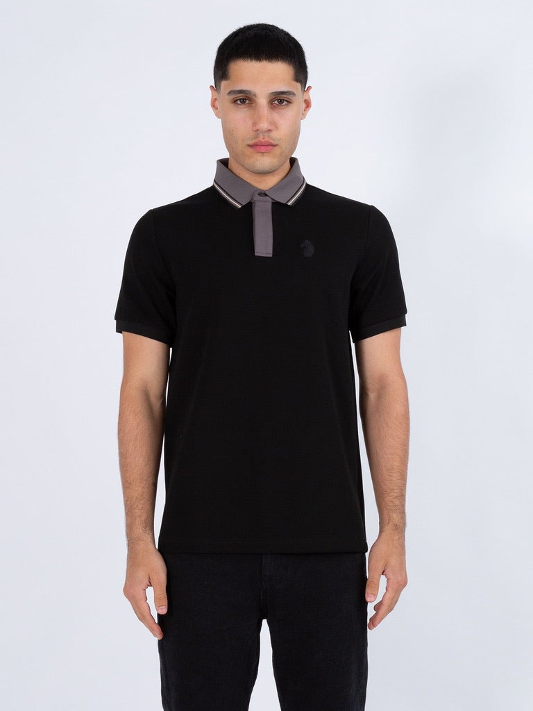 Luke Leo Tonal Polo Shirt - Black