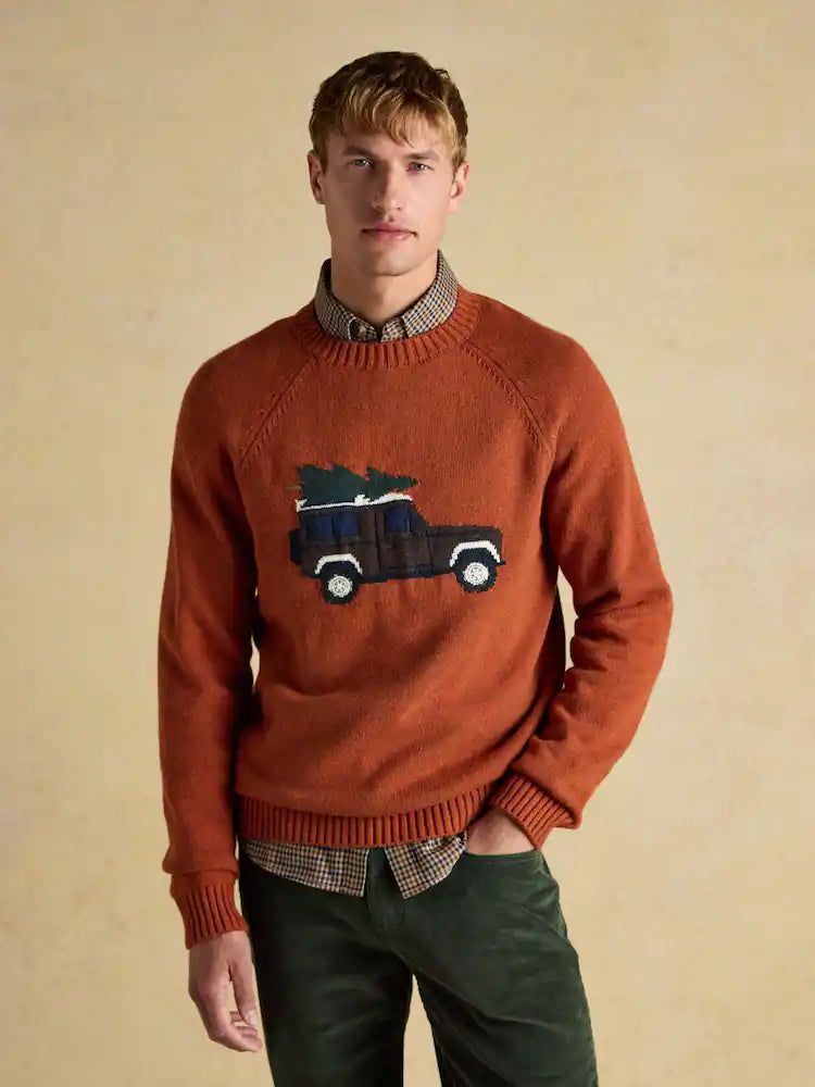 Joules Offroad Orange Crew Neck Jumper