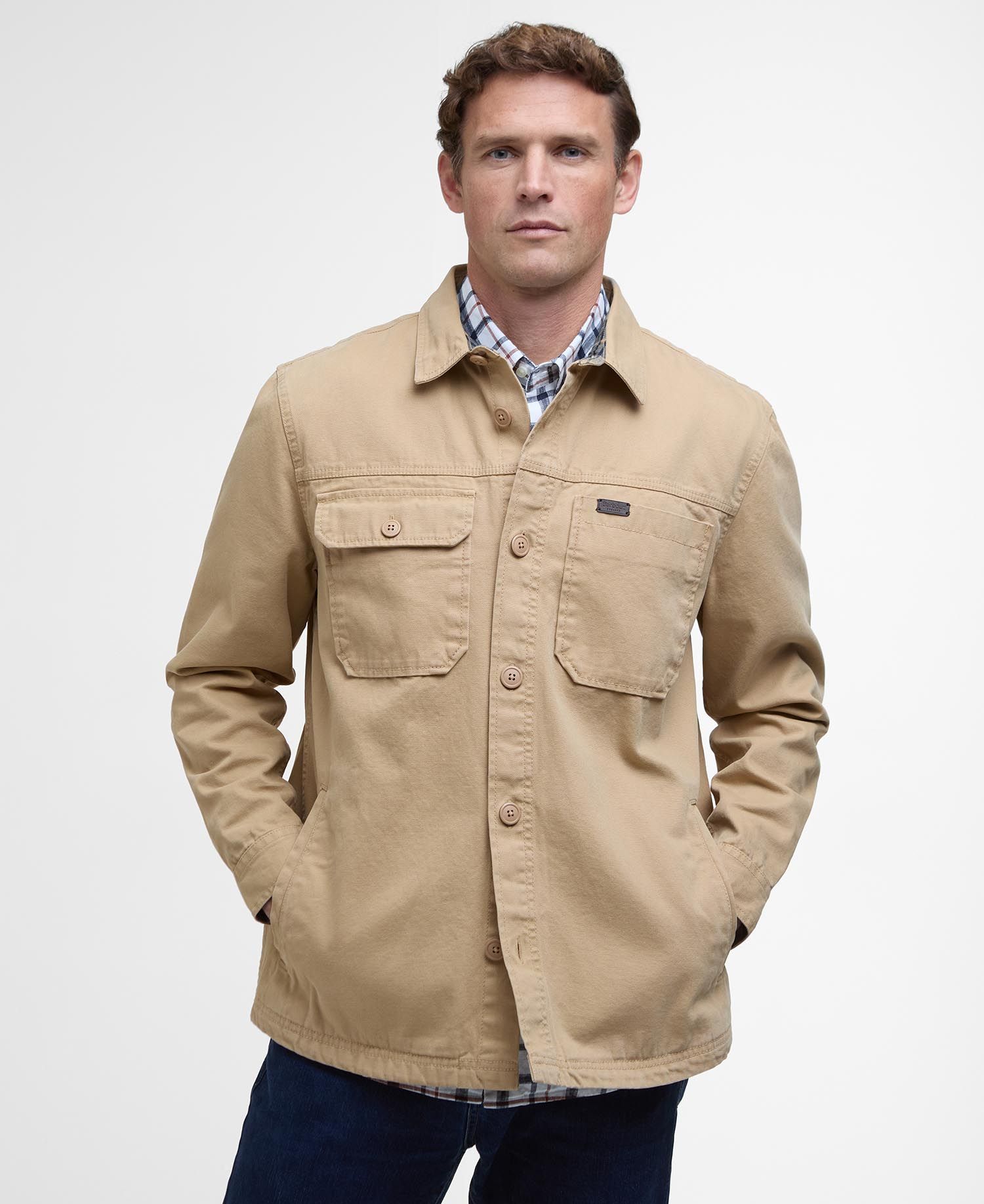Barbour Lingfield Overshirt - Dark Stone