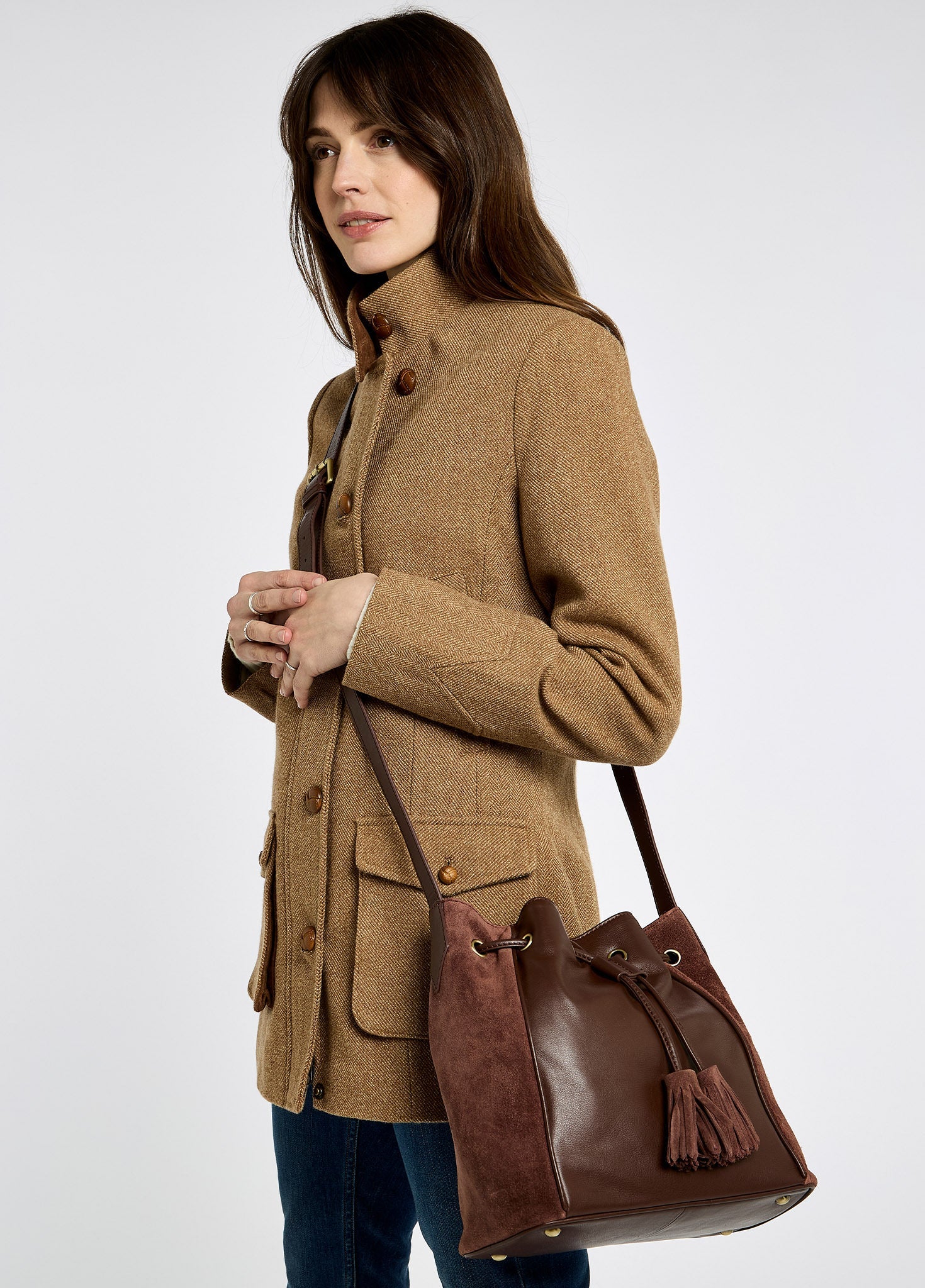 Dubarry Doonbeg Cross-body bucket bag - Cedar