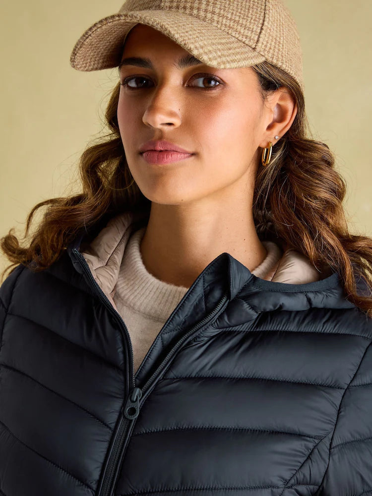 Joules Kenley Navy Showerproof Padded Coat with Hood - Navy