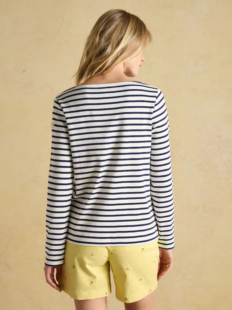 Joules Harbour Top Cream/ Navy Stripe Spiders Whitby