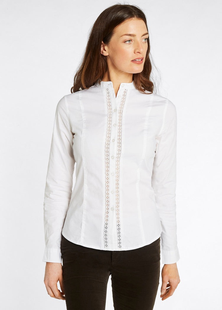 Dubarry Waterlily Mandarin Collar Shirt - White