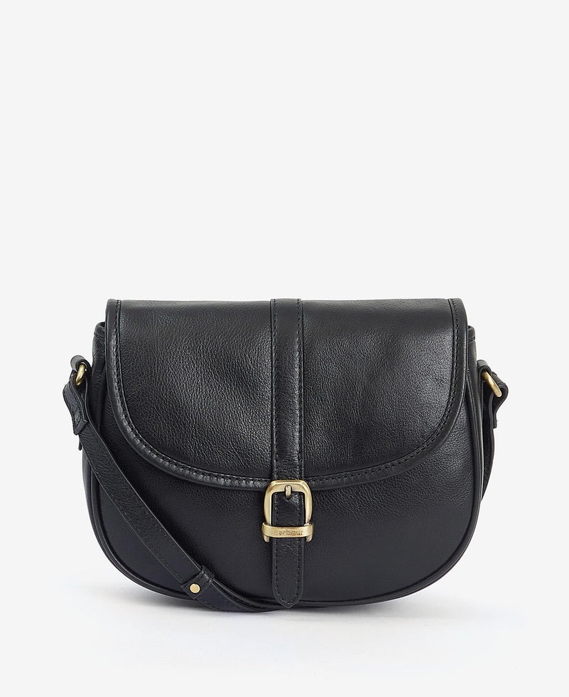 Barbour Laire Medium Leather Saddle Bag - Black