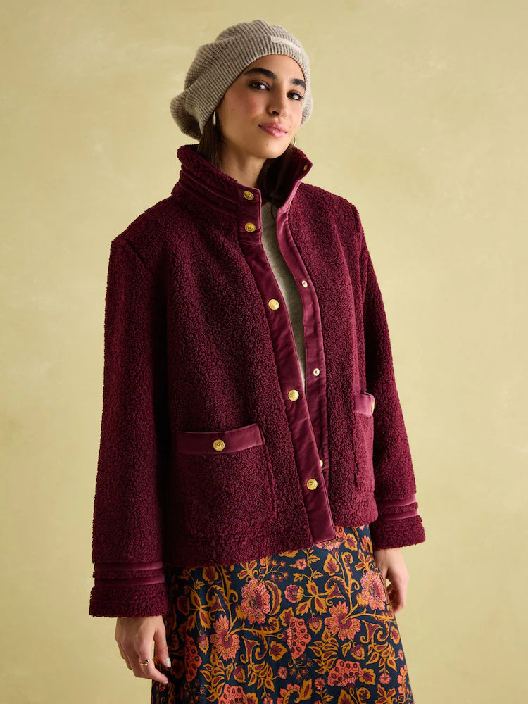 Joules Fleur Red Fleece Jacket
