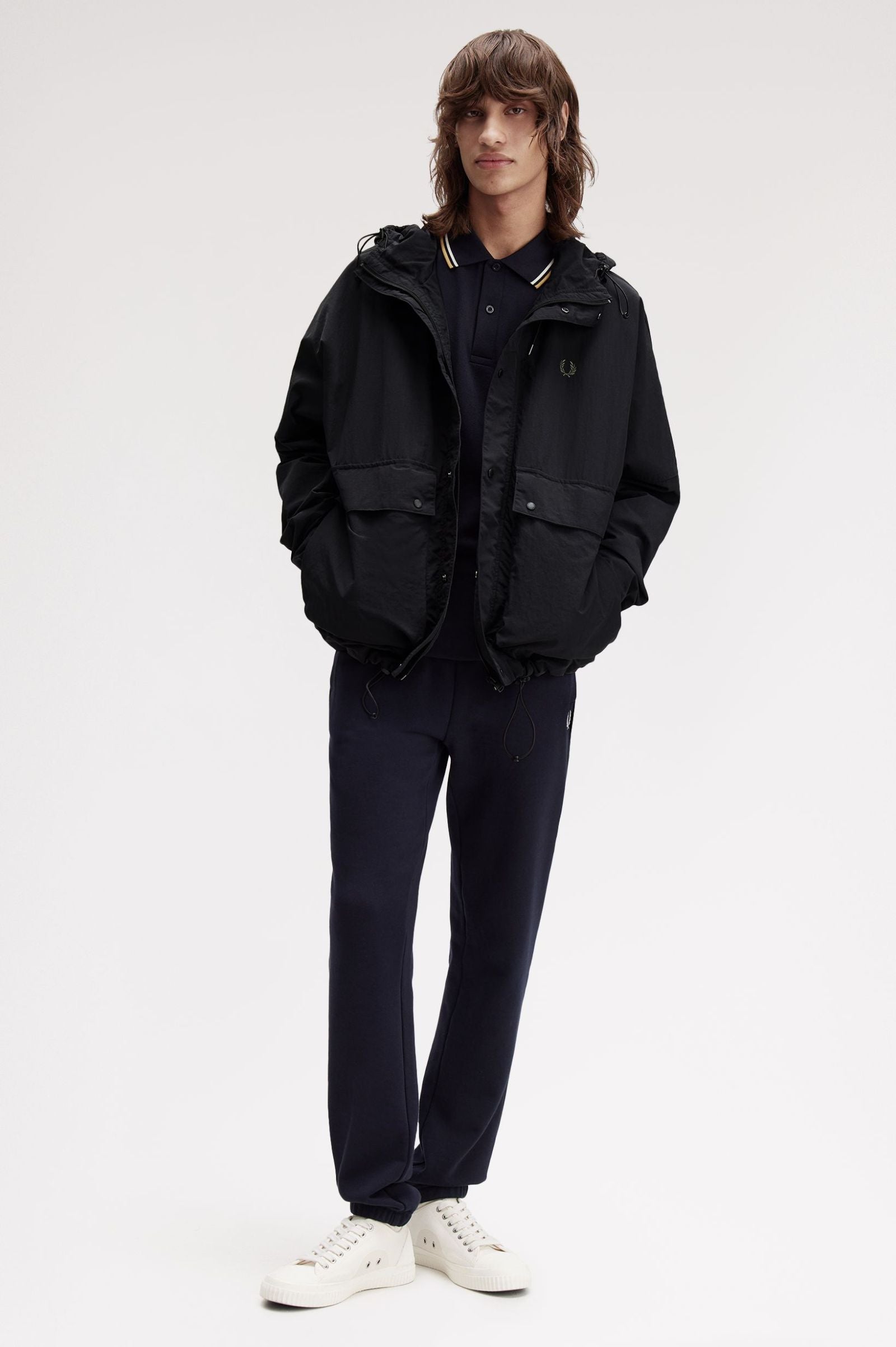 Fred Perry Cropped Ripstop Parka - Black
