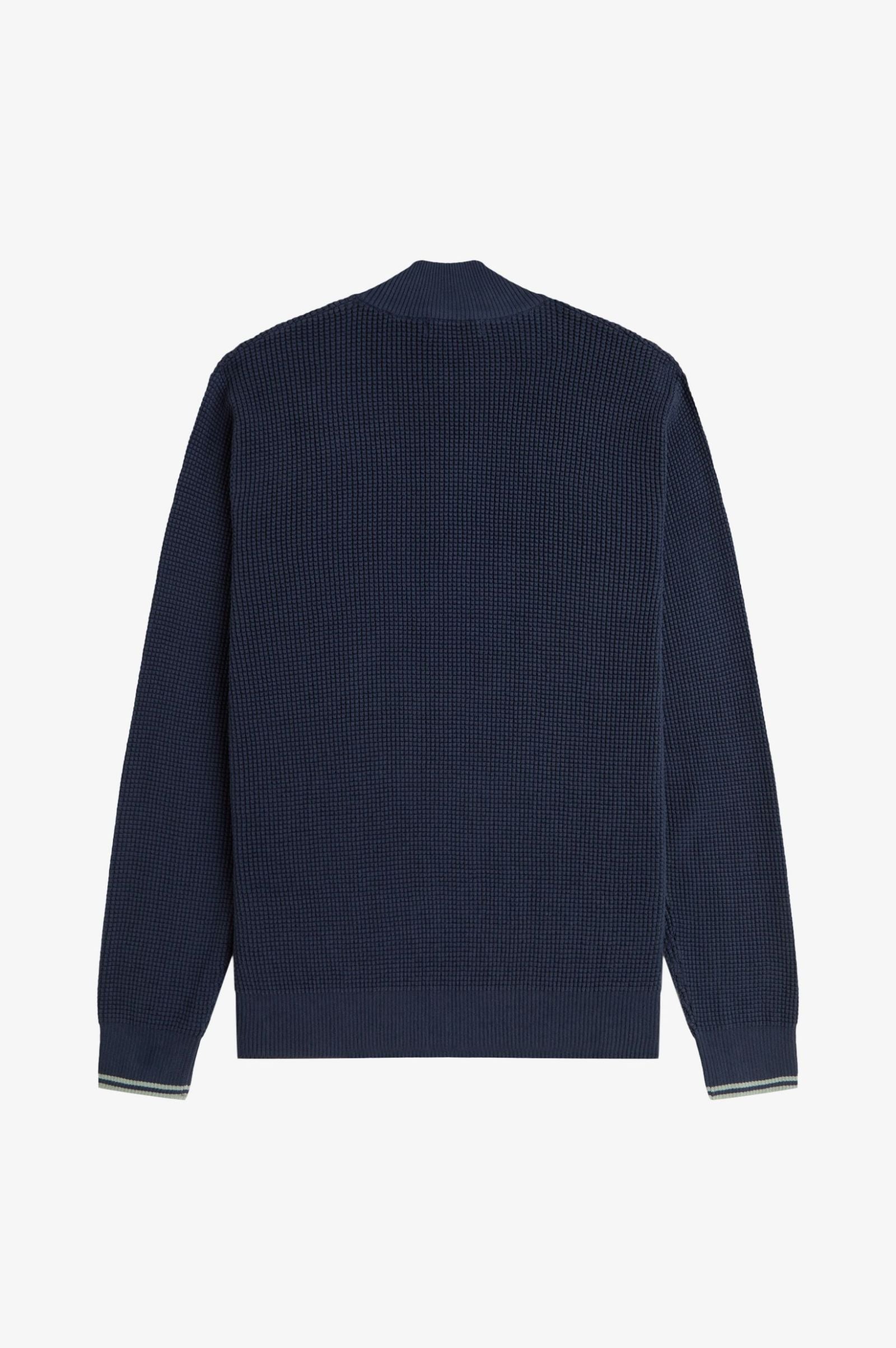 Fred Perry Waffle Stitch Half Zip Jumper - Dark Airforce