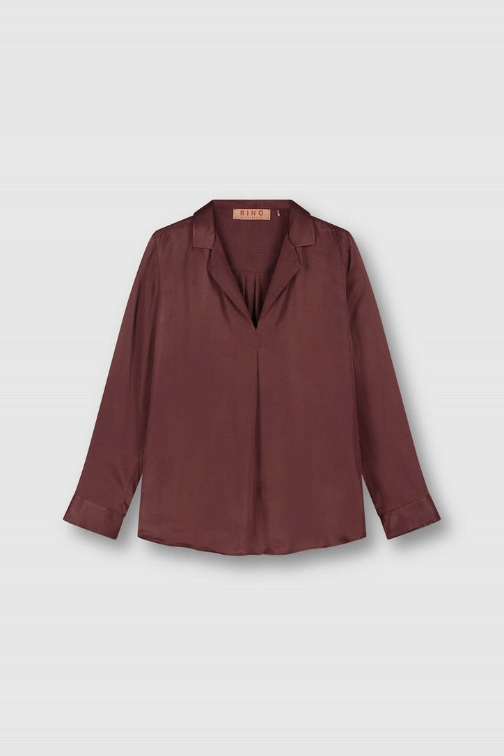 Rino & Pelle Rae V-Neck Top - Prune