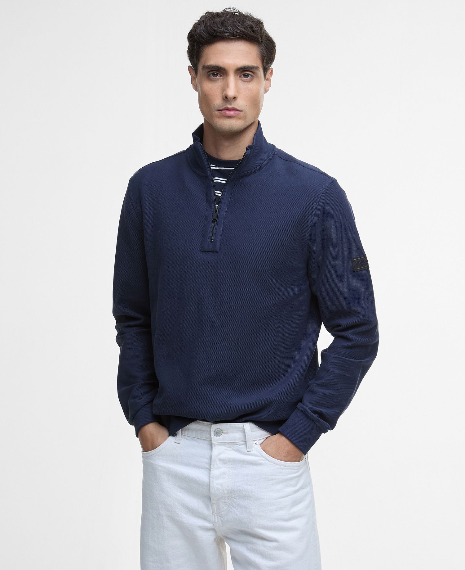 Barbour International Samuel Funnel Neck Half Zip Sweatshirt - Navy