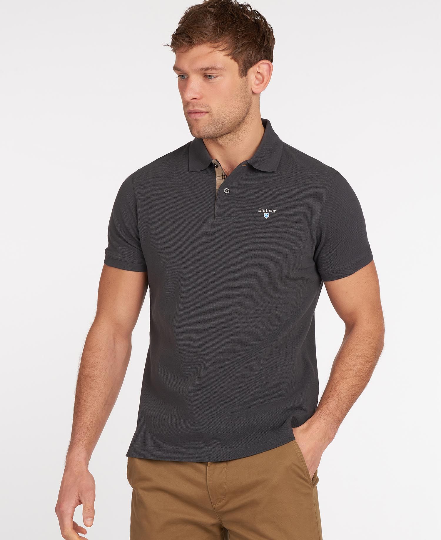 Barbour Tartan Pique Polo Shirt - Navy/Dress Tartan