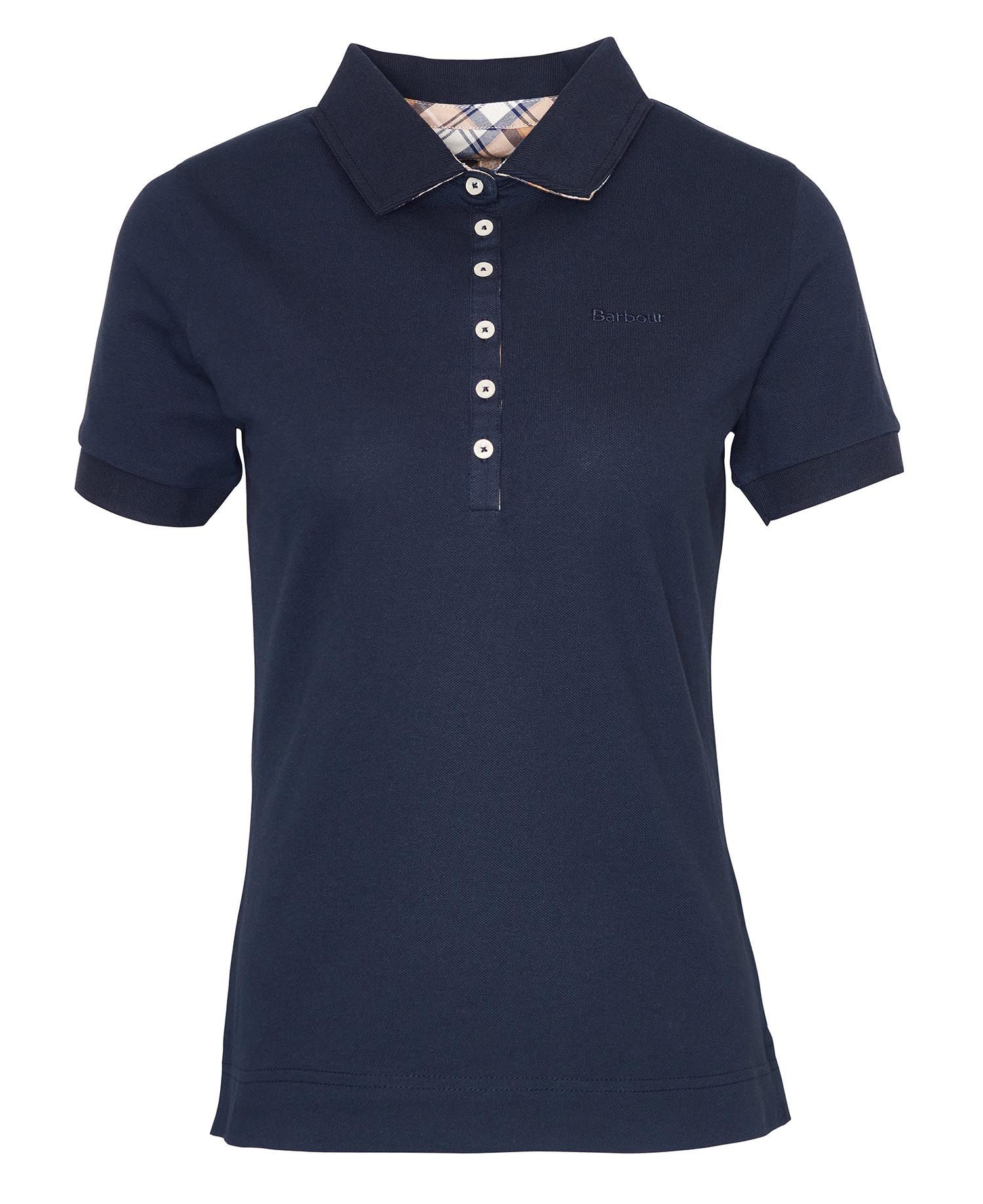 Barbour Portsdown Polo Top - Navy/Primrose Tartan