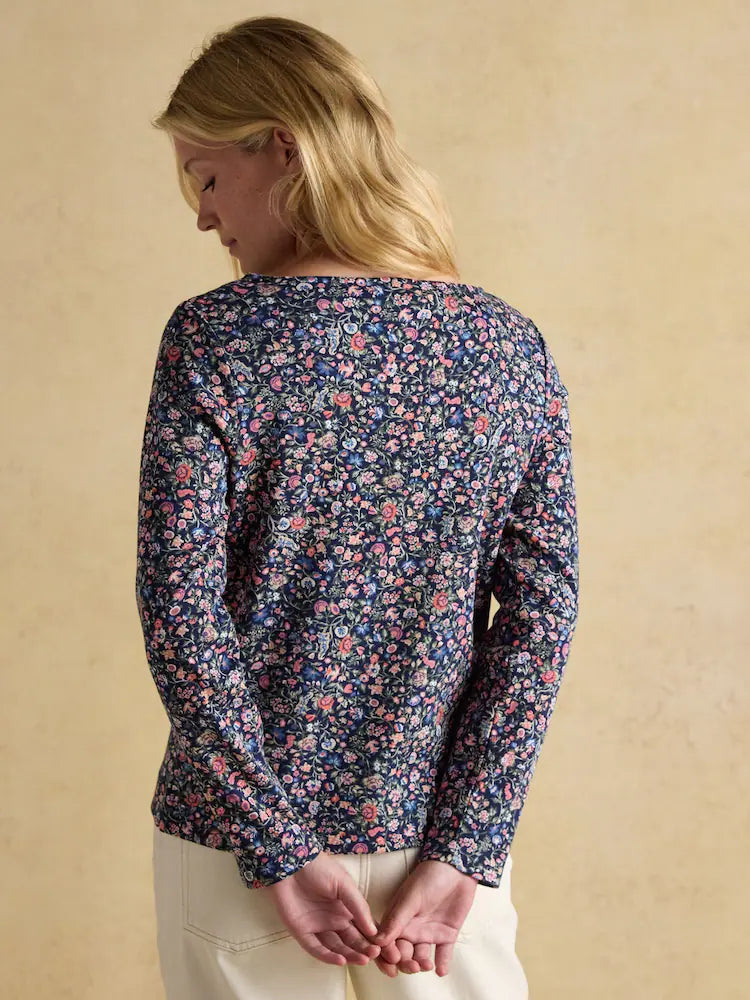 Joules Harbour Multi Boat Neck Printed Top - Ditsy