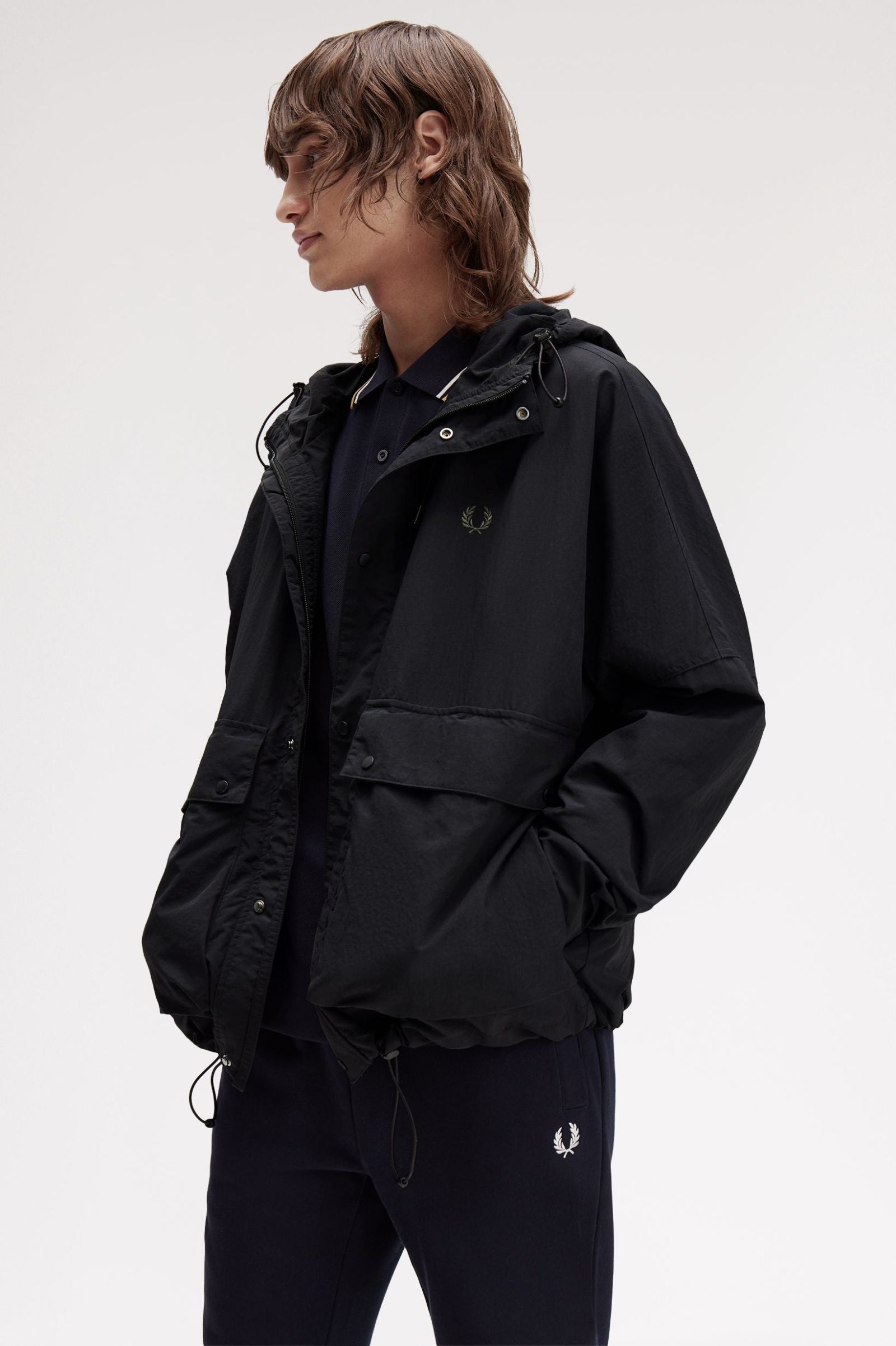 Fred Perry Cropped Ripstop Parka - Black
