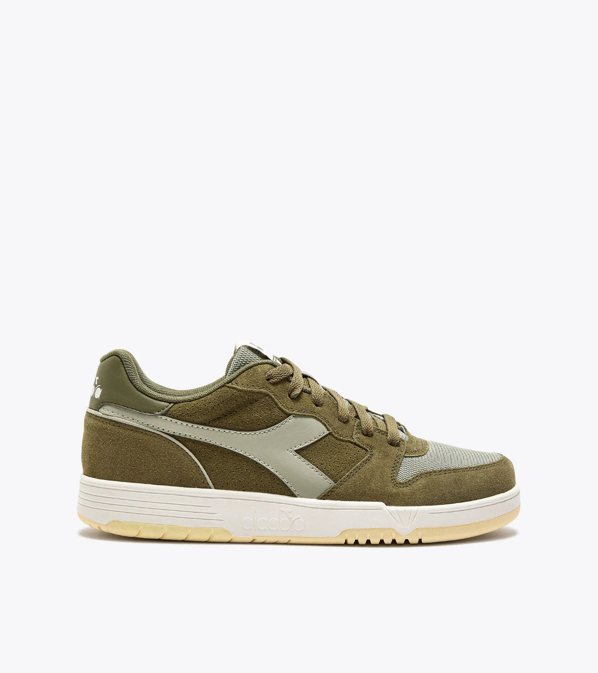 Diadora Deuce M2 Suede Trainers Burnt Olive Green Spiders Whitby