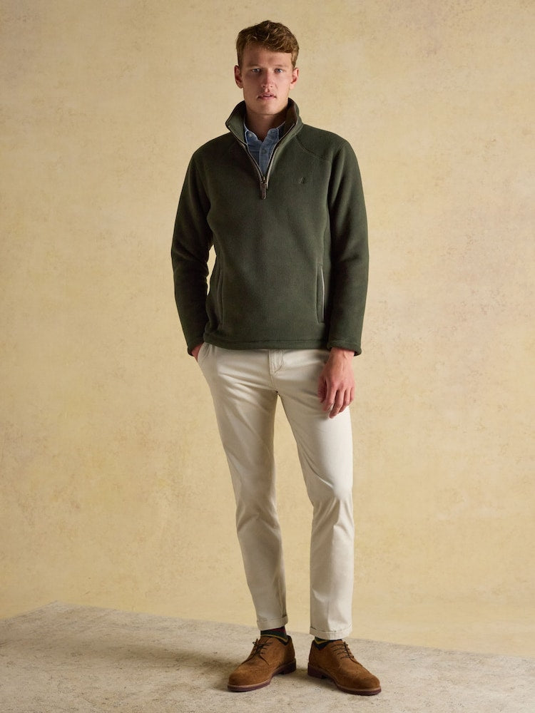 Joules Heritage Fleece Dark Green Quarter Zip