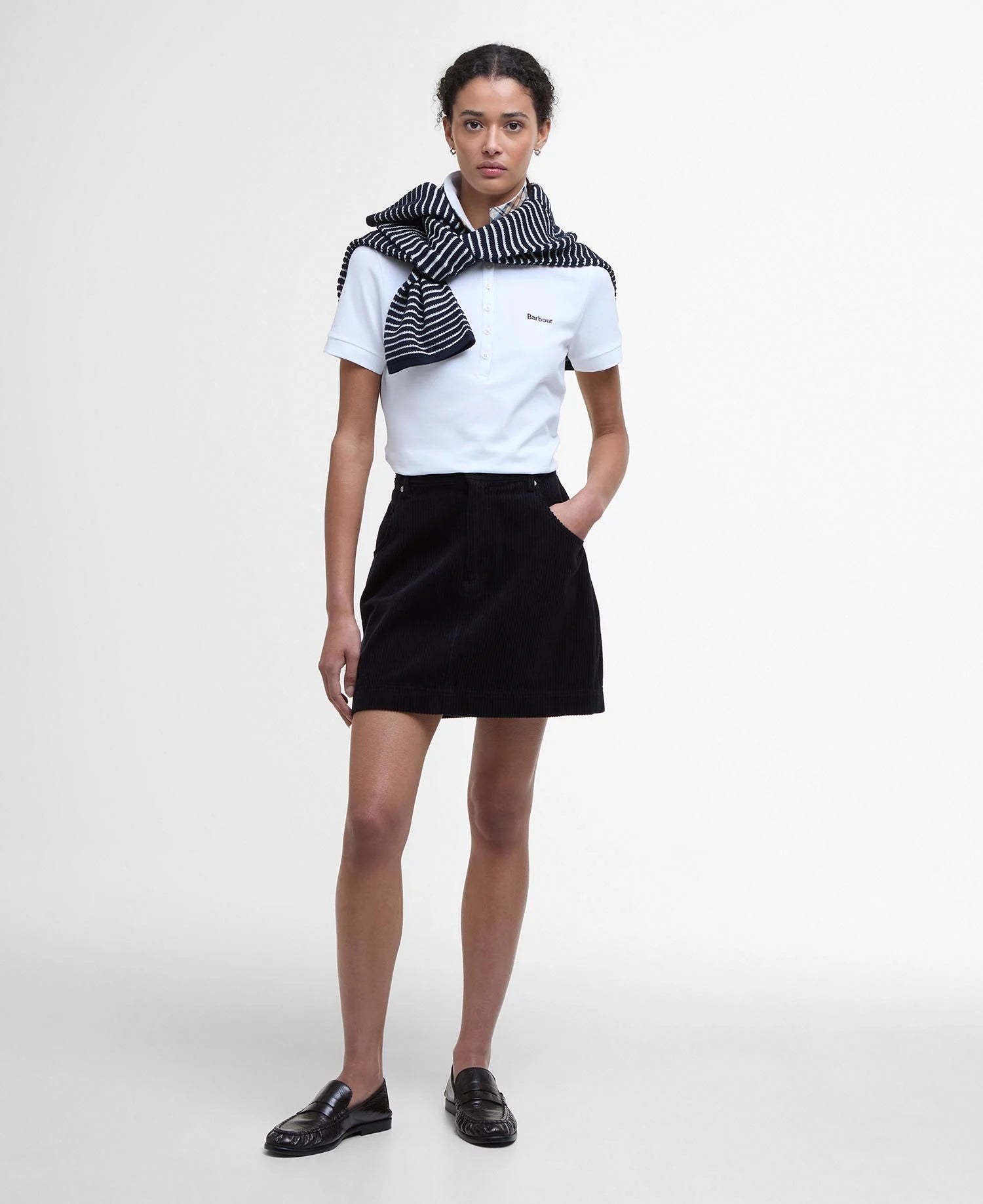 Barbour Portsdown Polo Shirt - White/Hessian
