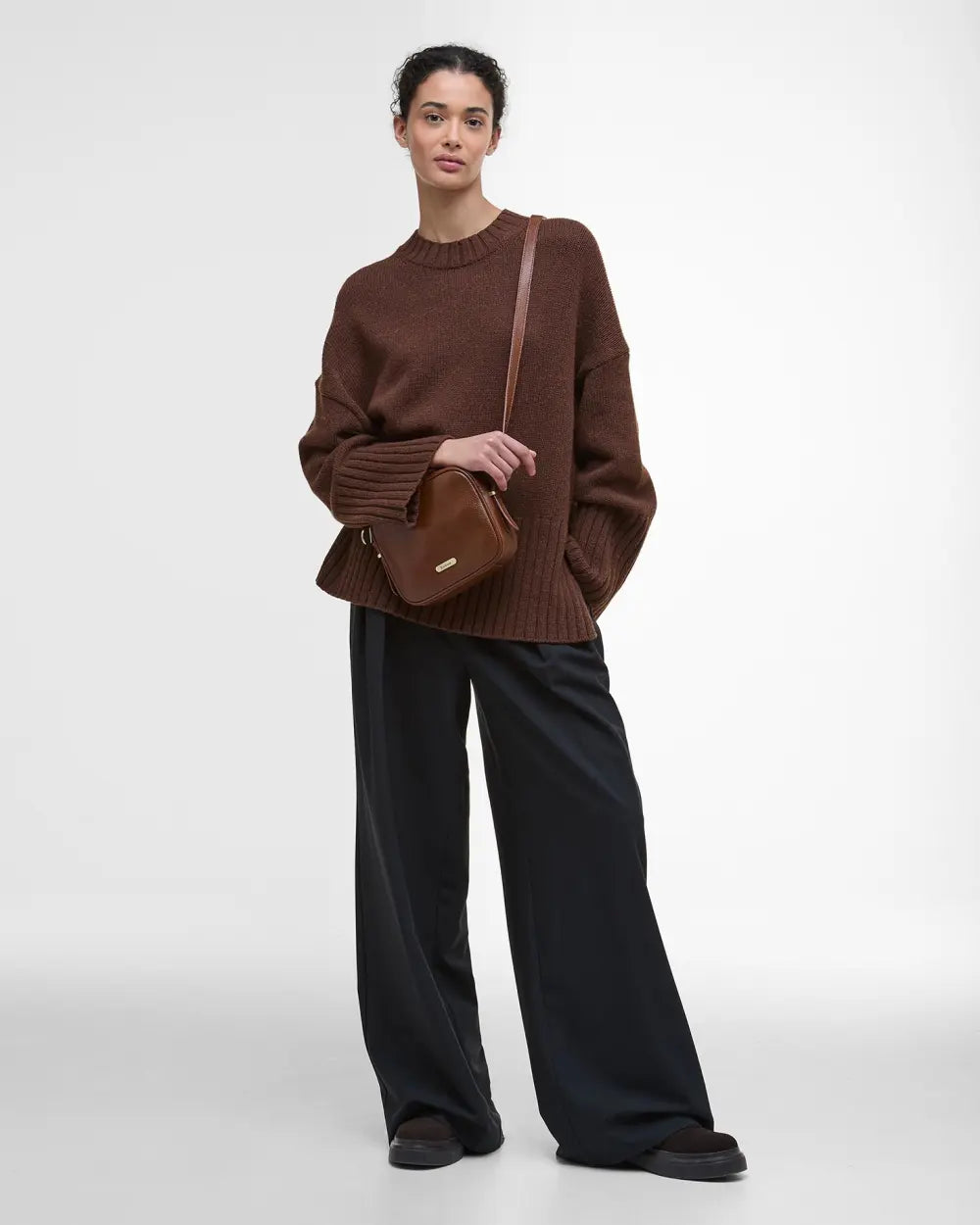 Barbour Daphne Leather Crossbody Bag - Brown