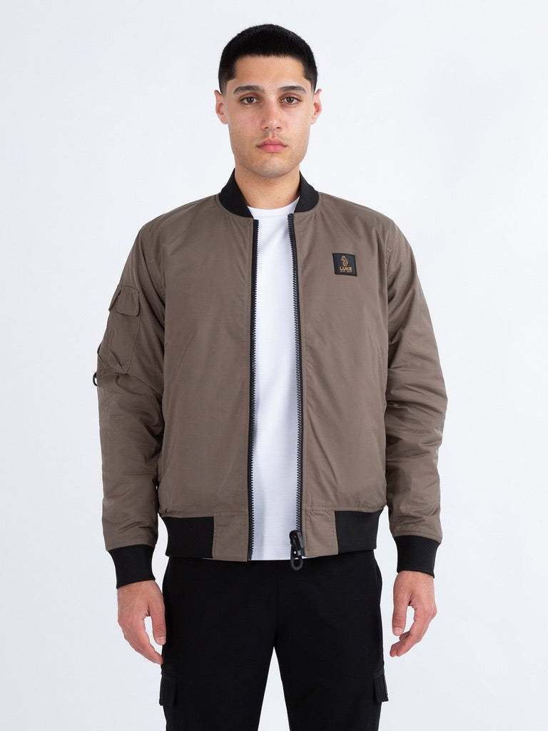 Luke Suzhou Reversable Bomber Jacket - Mushroom