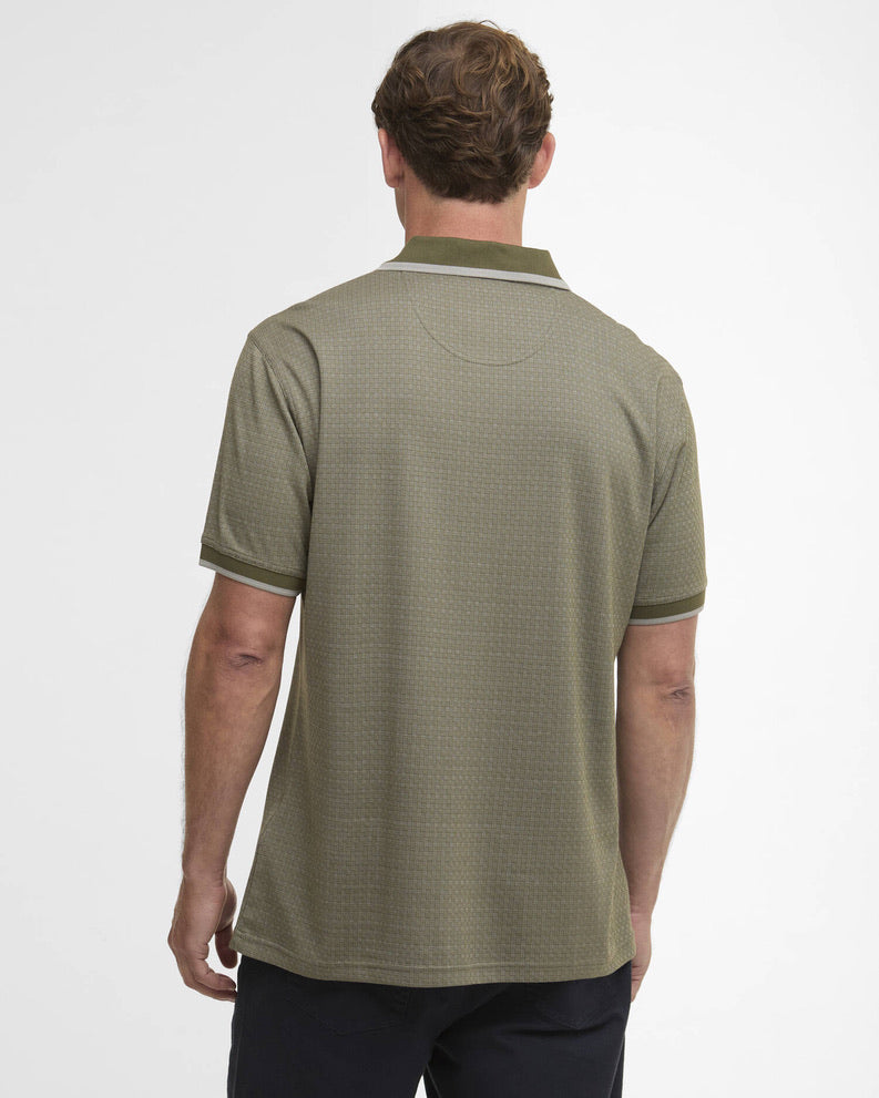 Barbour Weston Textured Polo Shirt - Mid Olive