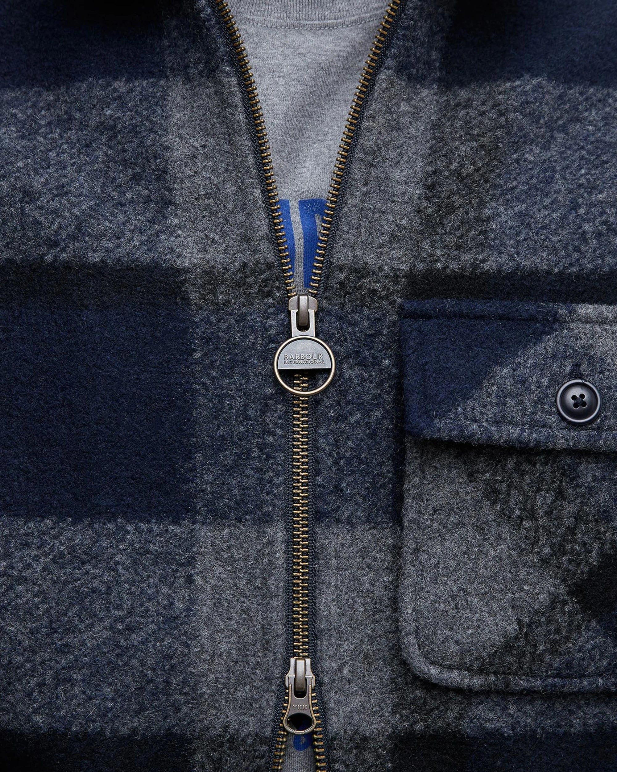 Barbour Hailwood Tartan Fleece Overshirt - Navy