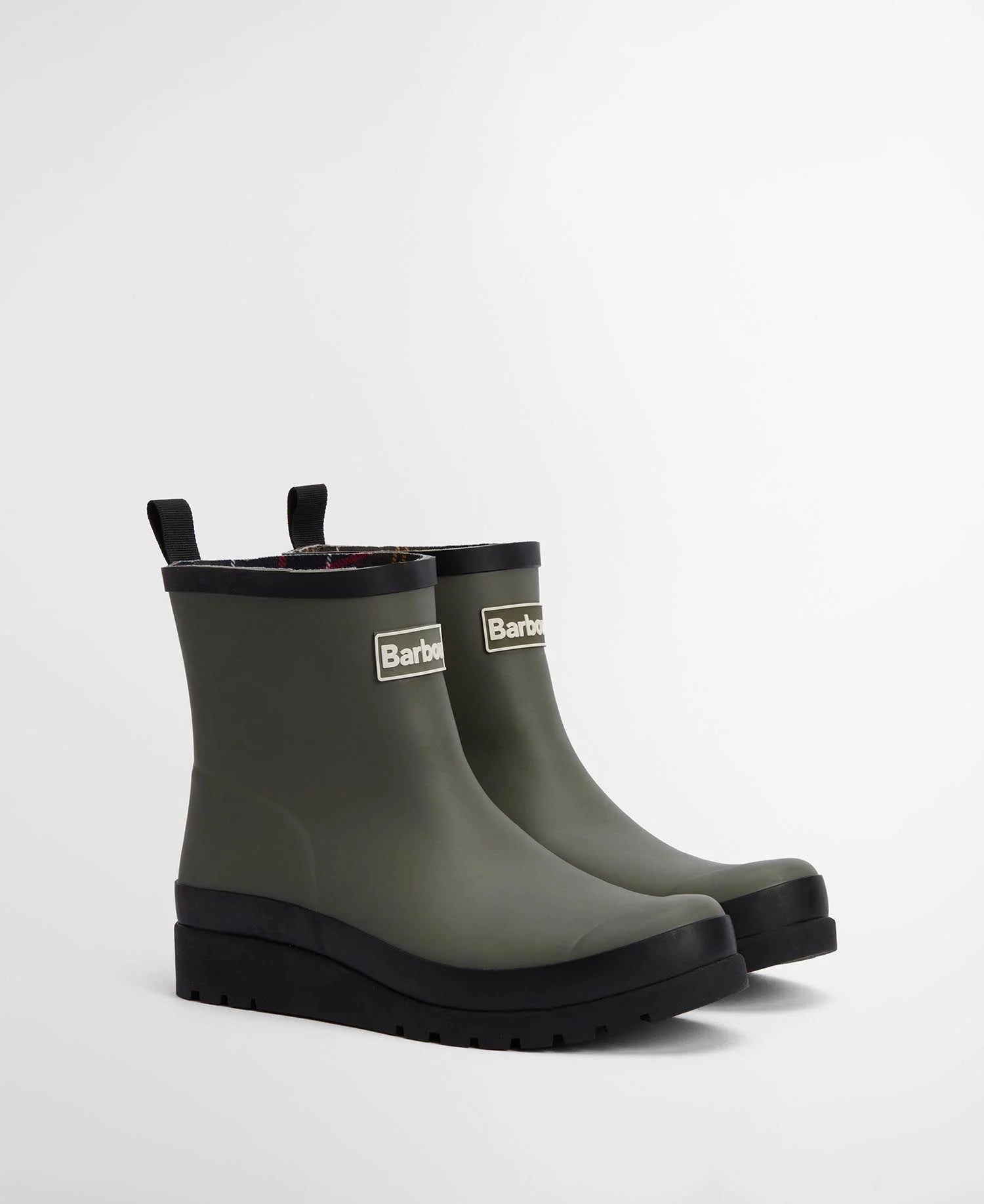 Barbour Portree Wedge Wellingtons - Dusky Olive/Black