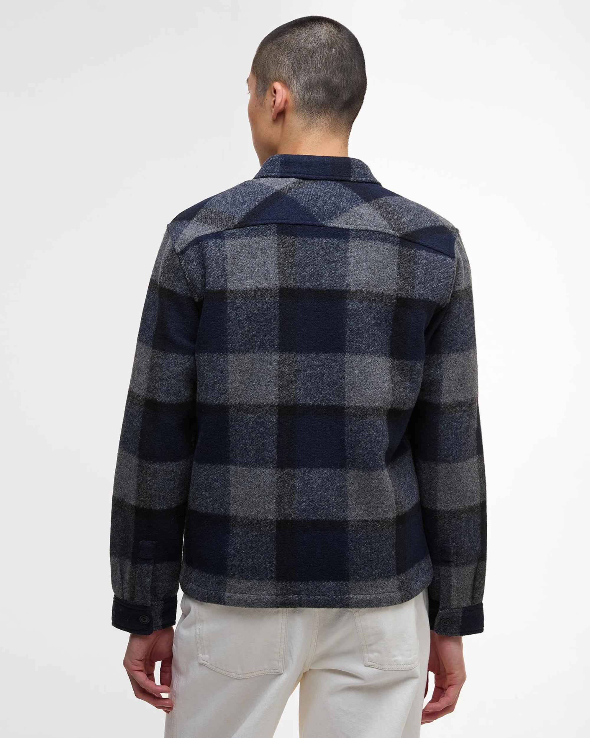 Barbour Hailwood Tartan Fleece Overshirt - Navy