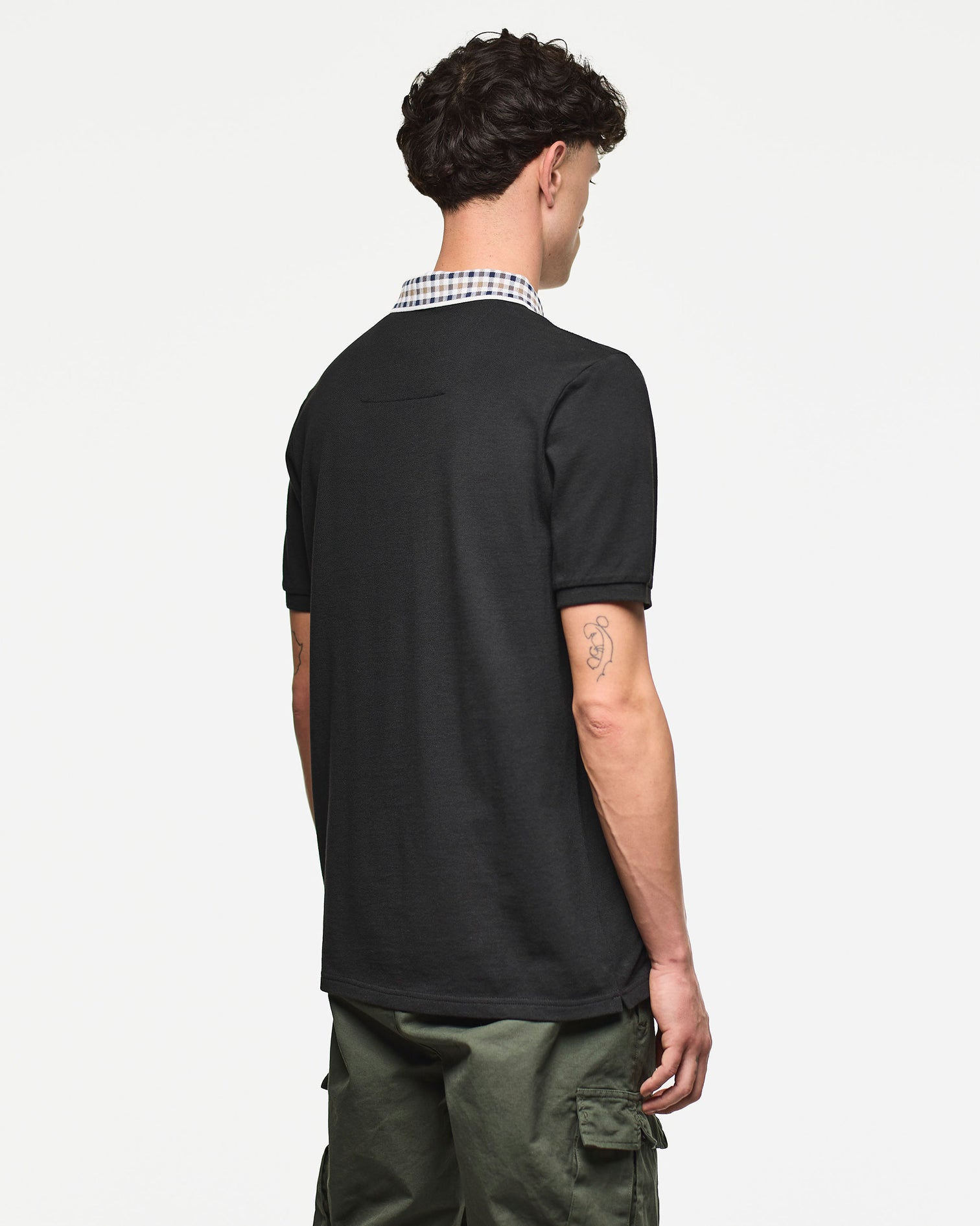 Weekend Offender Lachine Jaquard Rib Collar Polo Shirt - Black