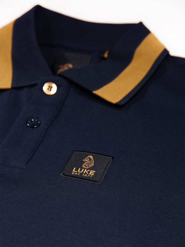 Luke 1977 Makati Detailed Polo Shirt - Navy Gold