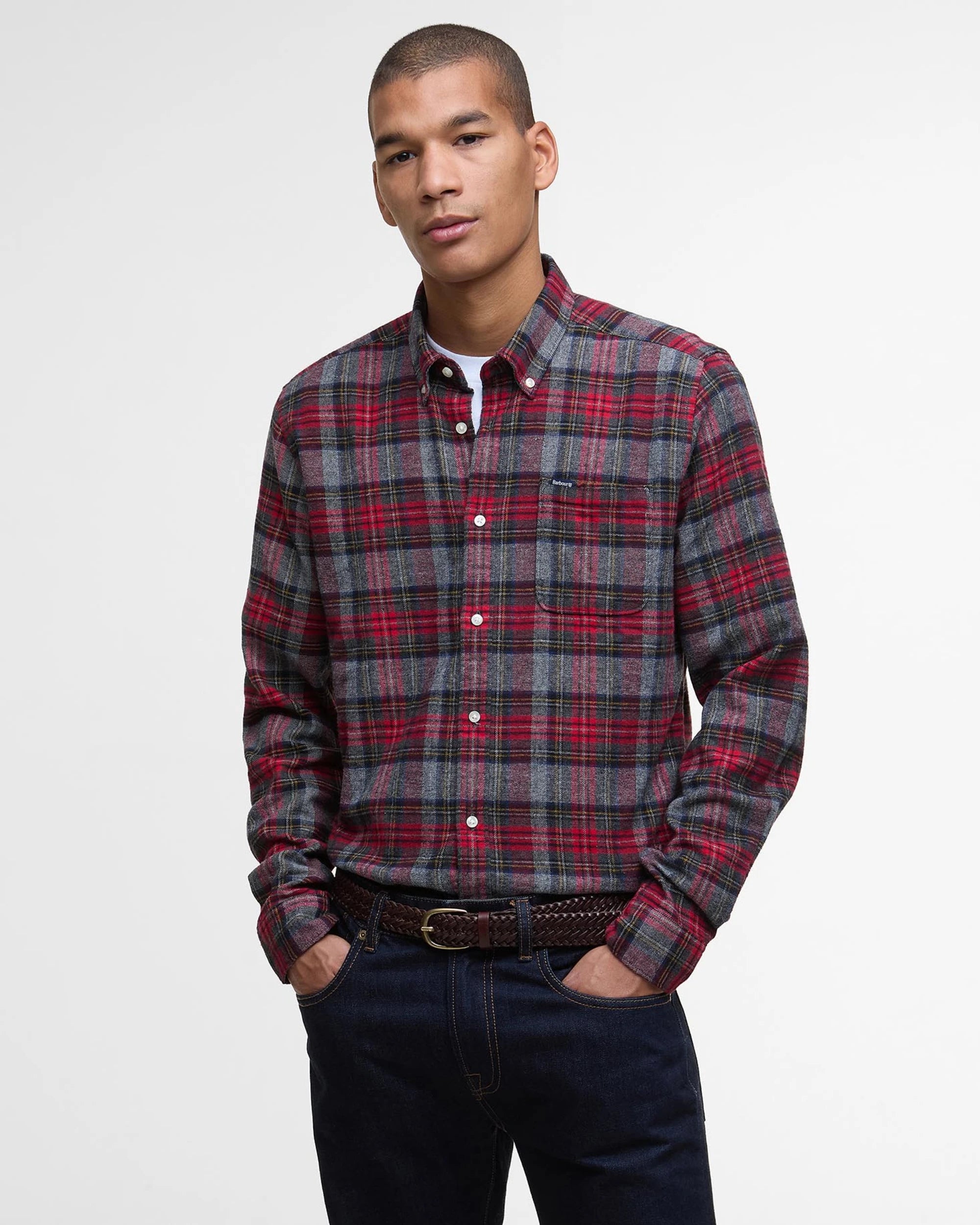 Barbour Ashroad Tailored Checked Shirt - Red