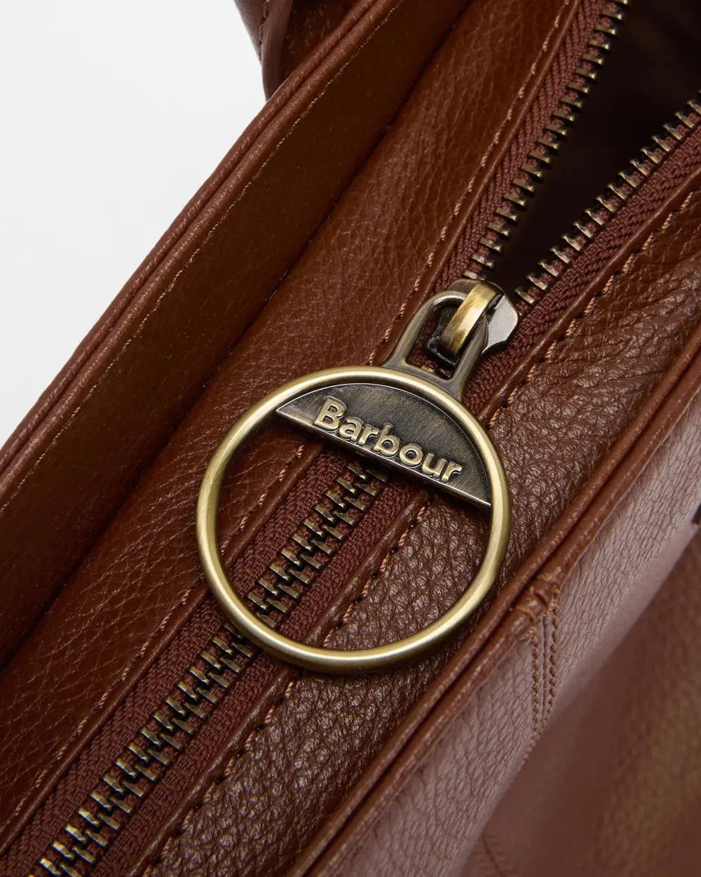 Barbour Birch Leather Tote Bag - Brown