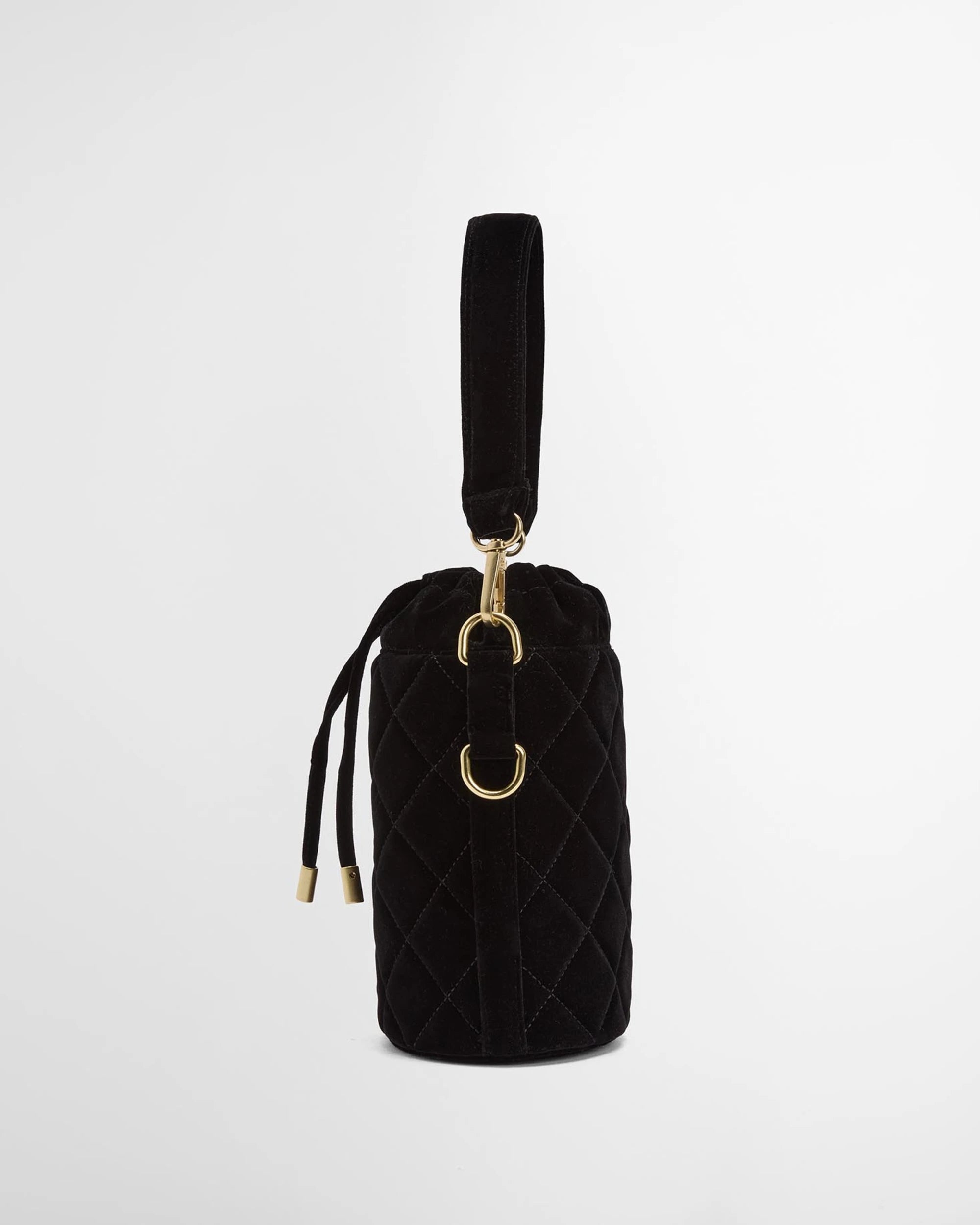 Barbour International Quilted Balham Mini Bucket Bag - Velvet Black