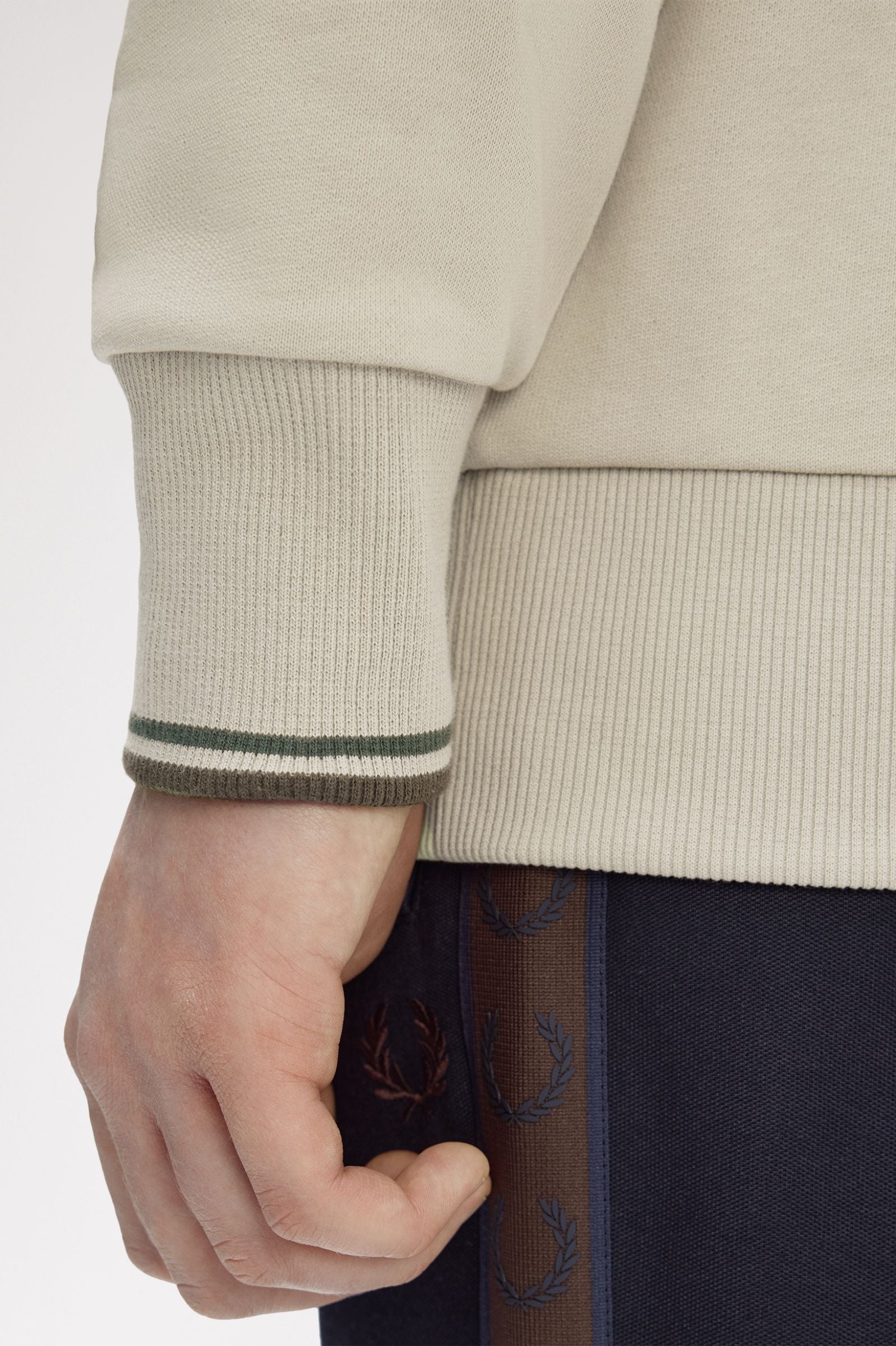 Fred Perry Half Zip Sweatshirt - Warm Oat